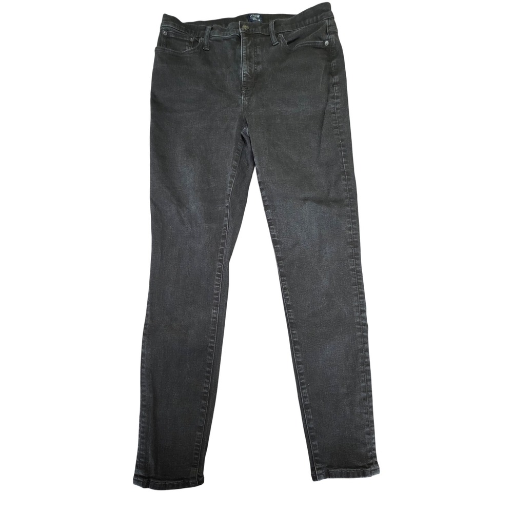 J.Crew High Rise Skinny Jeans Black Stretch 32T‎ Classic Minimal